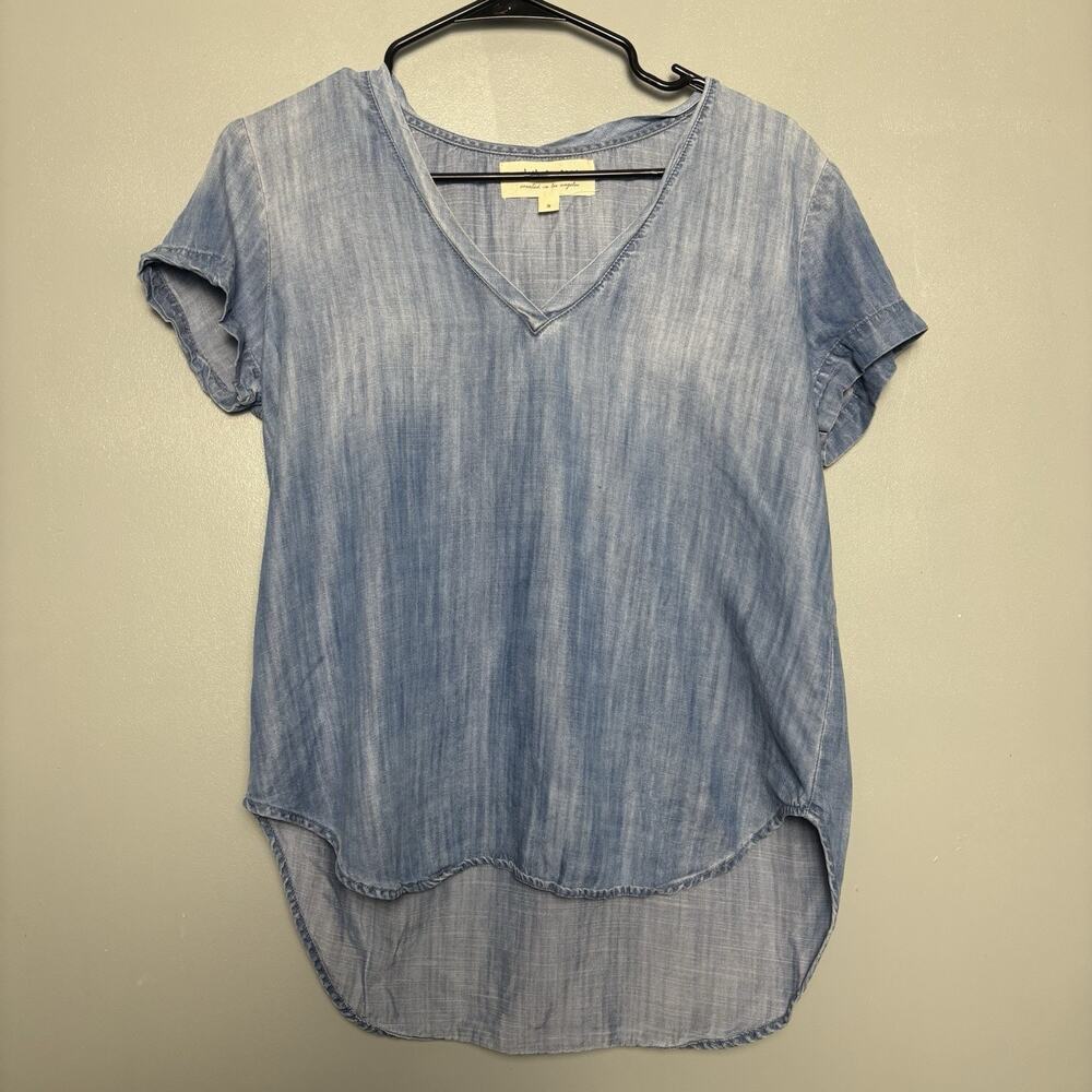 Anthropologie Cloth & Stone Women’s Blue Blouse Top Boho Tencel Small